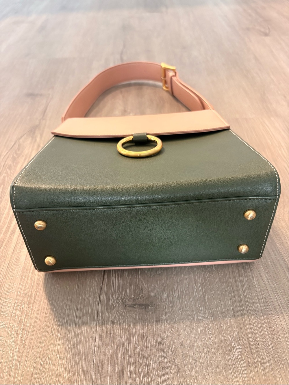 Women's Calm Down Slow Down Two-Tone Pink and Green Shoulder Bag - Picture 2 of 5
